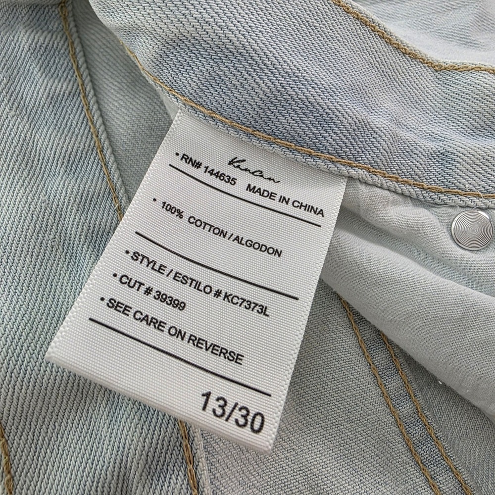 KanCan Womens Light Wash Distressed High Rise Wide Leg Jeans Size 13/30 0171 - Picture 10 of 11